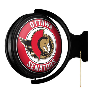 Ottawa Senators: Original Round Rotating Lighted Wall Sign - The Fan-Brand