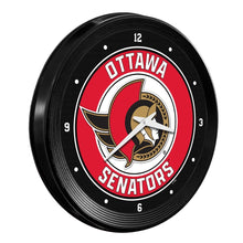 Load image into Gallery viewer, Ottawa Senators: Ribbed Frame Wall Clock - The Fan-Brand