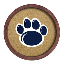 Load image into Gallery viewer, Penn State Nittany Lions: Paw - &quot;Faux&quot; Barrel Framed Cork Board - The Fan-Brand