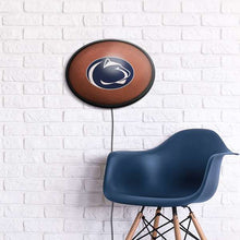 Load image into Gallery viewer, Penn State Nittany Lions: Pigskin - Oval Slimline Lighted Wall Sign - The Fan-Brand