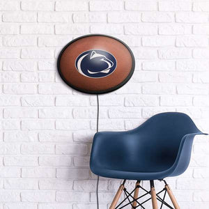 Penn State Nittany Lions: Pigskin - Oval Slimline Lighted Wall Sign - The Fan-Brand