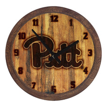 Load image into Gallery viewer, Pitt Panthers: Branded &quot;Faux&quot; Barrel Top Wall Clock - The Fan-Brand