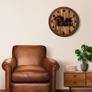 Pitt Panthers: Branded "Faux" Barrel Top Wall Clock - The Fan-Brand