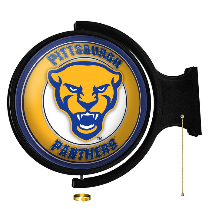 Pitt Panthers: Mascot - Original Round Rotating Lighted Wall Sign - The Fan-Brand