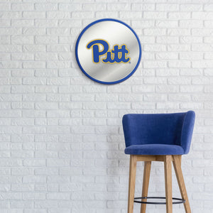 Pitt Panthers: Modern Disc Mirrored Wall Sign - The Fan-Brand