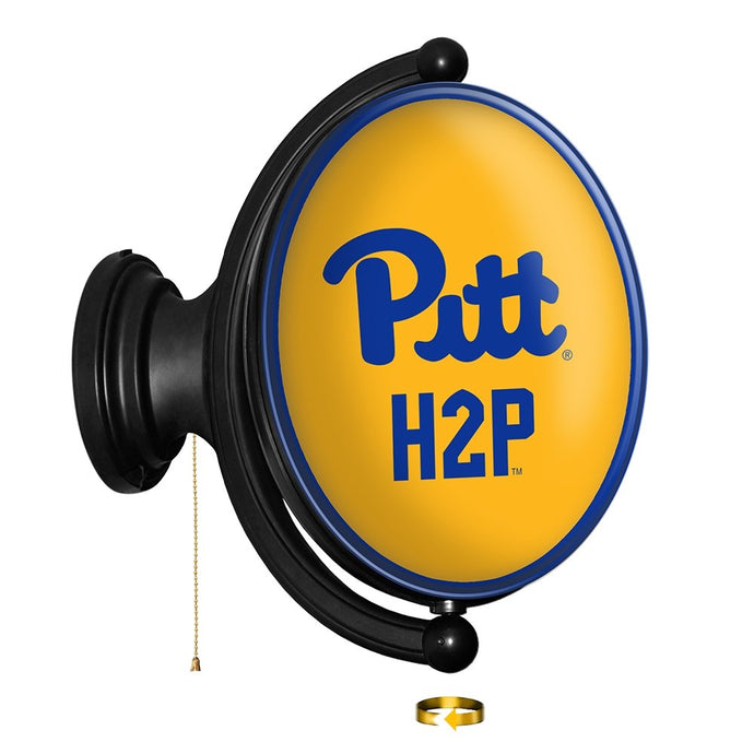Pitt Panthers: Original Oval Rotating Lighted Wall Sign - The Fan-Brand
