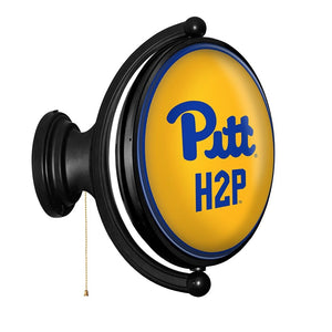 Pitt Panthers: Original Oval Rotating Lighted Wall Sign - The Fan-Brand