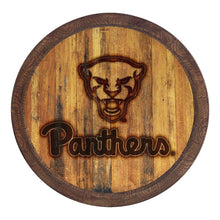 Load image into Gallery viewer, Pitt Panthers: Panther - Branded &quot;Faux&quot; Barrel Top Wall Clock - The Fan-Brand