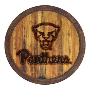 Pitt Panthers: Panther - Branded "Faux" Barrel Top Wall Clock - The Fan-Brand