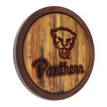 Load image into Gallery viewer, Pitt Panthers: Panther - Branded &quot;Faux&quot; Barrel Top Wall Clock - The Fan-Brand
