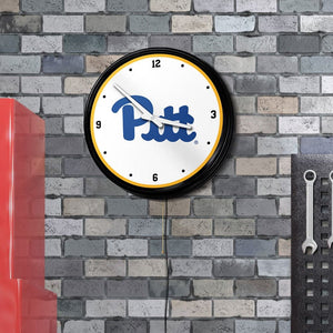 Pitt Panthers: Retro Lighted Wall Clock - The Fan-Brand