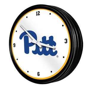 Pitt Panthers: Retro Lighted Wall Clock - The Fan-Brand
