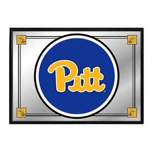 Pitt Panthers: Team Spirit - Framed Mirrored Wall Sign - The Fan-Brand