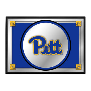 Pitt Panthers: Team Spirit - Framed Mirrored Wall Sign - The Fan-Brand