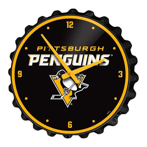 Pittsburgh Penguins: Bottle Cap Wall Clock - The Fan-Brand