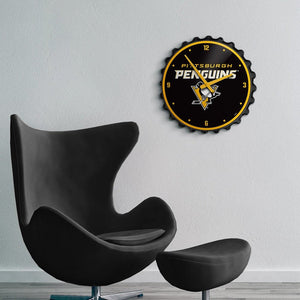 Pittsburgh Penguins: Bottle Cap Wall Clock - The Fan-Brand