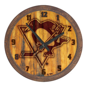 Pittsburgh Penguins: Branded "Faux" Barrel Top Wall Clock - The Fan-Brand