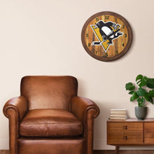 Load image into Gallery viewer, Pittsburgh Penguins: &quot;Faux&quot; Barrel Top Wall Clock - The Fan-Brand