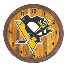 Load image into Gallery viewer, Pittsburgh Penguins: &quot;Faux&quot; Barrel Top Wall Clock - The Fan-Brand