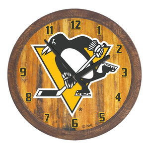 Pittsburgh Penguins: "Faux" Barrel Top Wall Clock - The Fan-Brand