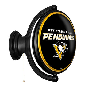 Pittsburgh Penguins: Original Oval Rotating Lighted Wall Sign - The Fan-Brand