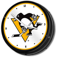 Load image into Gallery viewer, Pittsburgh Penguins: Retro Lighted Wall Clock - The Fan-Brand