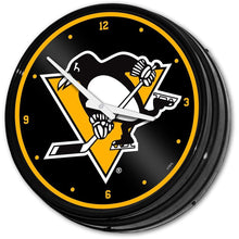 Load image into Gallery viewer, Pittsburgh Penguins: Retro Lighted Wall Clock - The Fan-Brand