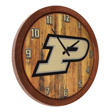 Load image into Gallery viewer, Purdue Boilermakers: &quot;Faux&quot; Barrel Top Wall Clock - The Fan-Brand