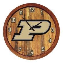 Load image into Gallery viewer, Purdue Boilermakers: &quot;Faux&quot; Barrel Top Wall Clock - The Fan-Brand