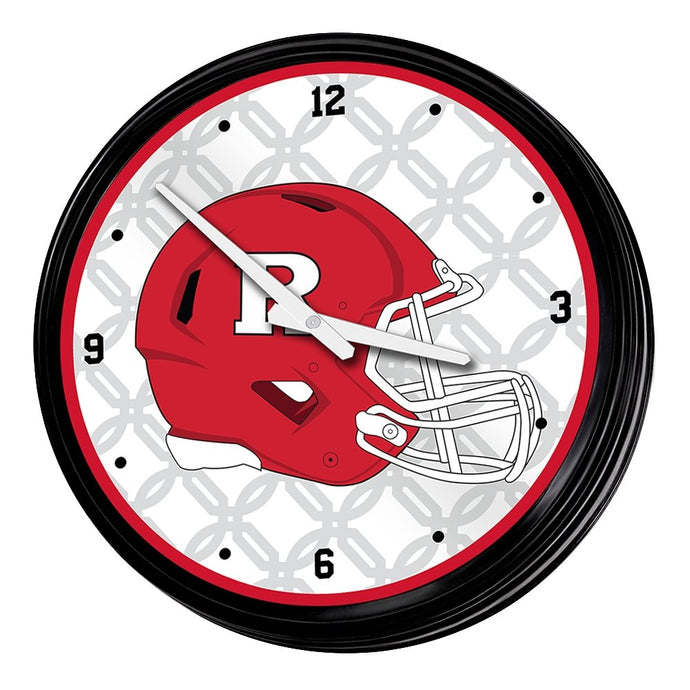 Rutgers Scarlet Knights: Helmet - Retro Lighted Wall Clock - The Fan-Brand