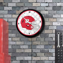 Load image into Gallery viewer, Rutgers Scarlet Knights: Helmet - Retro Lighted Wall Clock - The Fan-Brand
