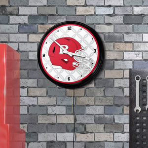 Rutgers Scarlet Knights: Helmet - Retro Lighted Wall Clock - The Fan-Brand