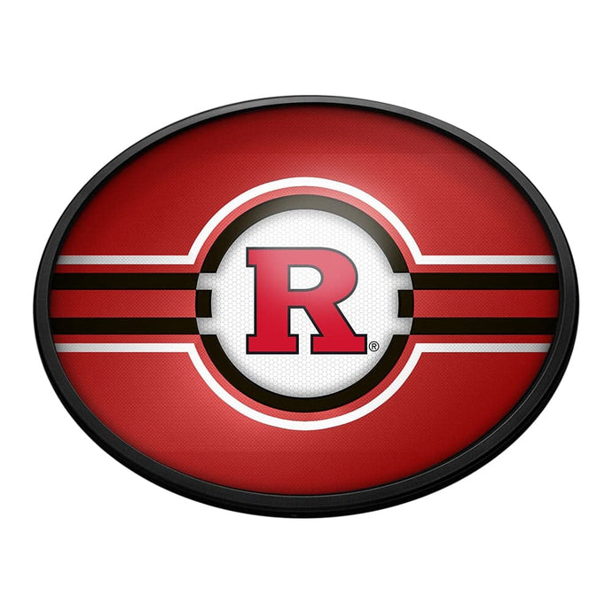 Rutgers Scarlet Knights: Oval Slimline Lighted Wall Sign - The Fan-Brand