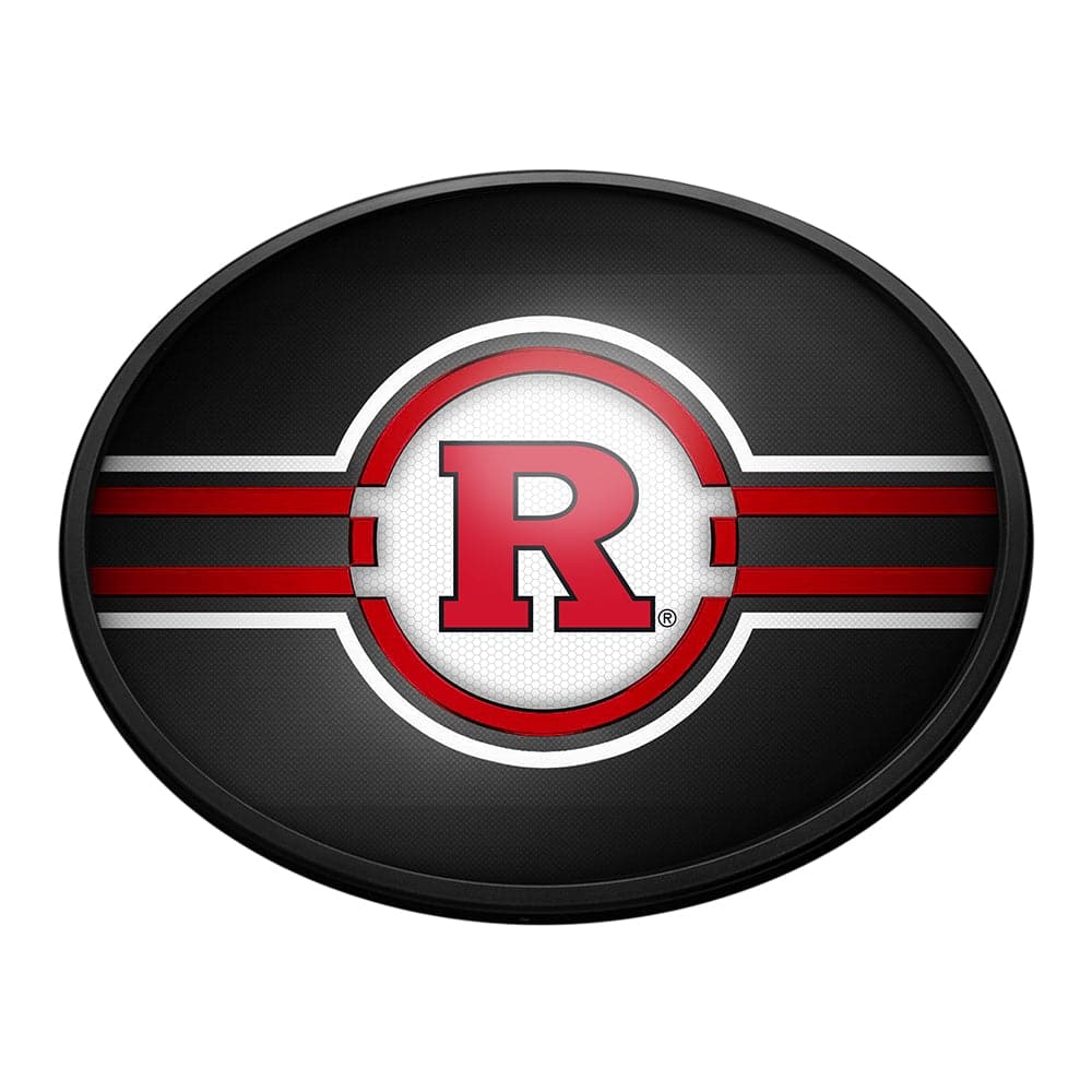 Rutgers Scarlet Knights: Oval Slimline Lighted Wall Sign - The Fan-Brand
