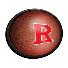Load image into Gallery viewer, Rutgers Scarlet Knights: Pigskin - Oval Slimline Lighted Wall Sign - The Fan-Brand