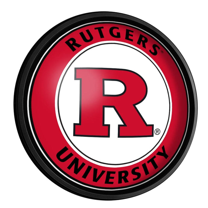 Rutgers Scarlet Knights: Round Slimline Lighted Wall Sign - The Fan-Brand