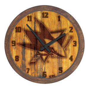 San Jose Sharks: Branded "Faux" Barrel Top Wall Clock - The Fan-Brand