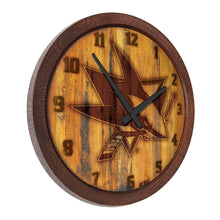 Load image into Gallery viewer, San Jose Sharks: Branded &quot;Faux&quot; Barrel Top Wall Clock - The Fan-Brand