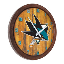 Load image into Gallery viewer, San Jose Sharks: &quot;Faux&quot; Barrel Top Wall Clock - The Fan-Brand