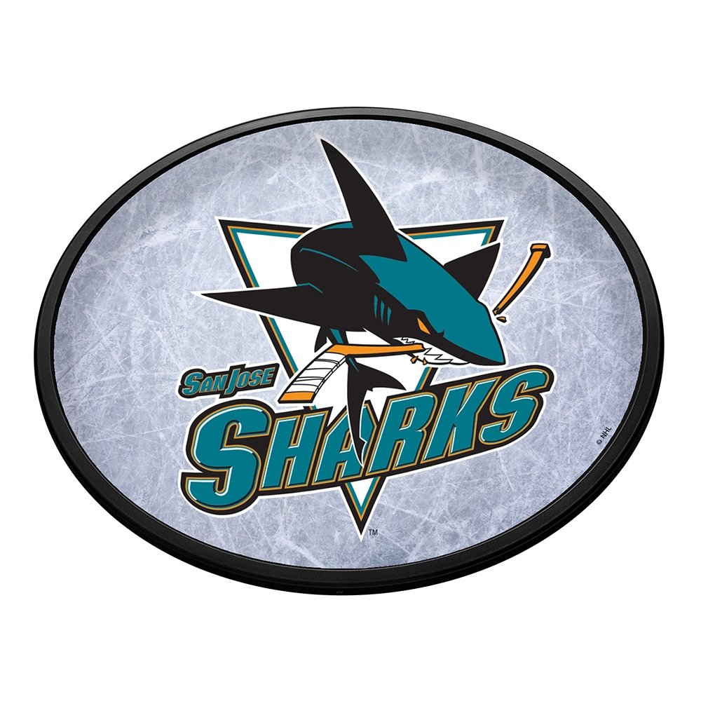 San Jose Sharks: Ice Rink - Oval Slimline Lighted Wall Sign - The Fan-Brand