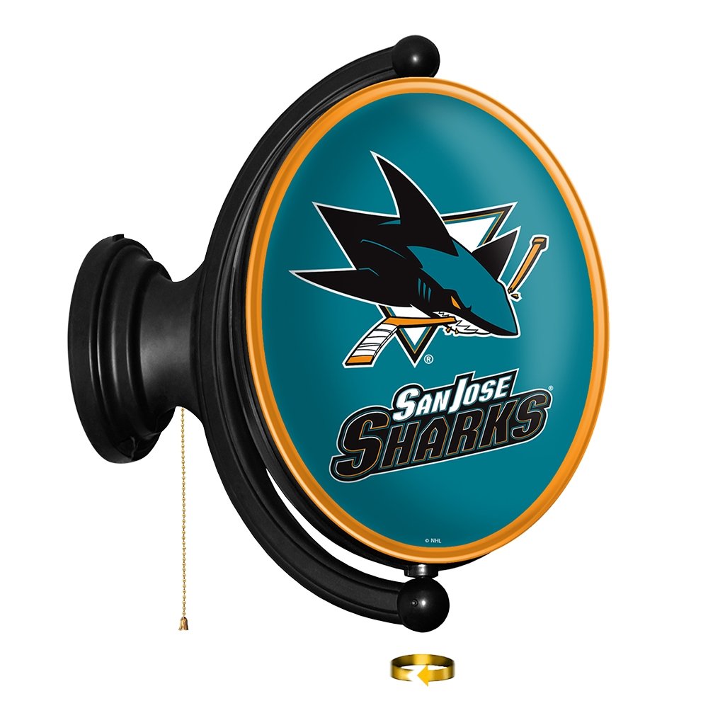 San Jose Sharks: Original Oval Rotating Lighted Wall Sign - The Fan-Brand