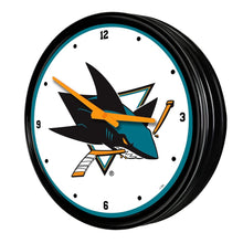 Load image into Gallery viewer, San Jose Sharks: Retro Lighted Wall Clock - The Fan-Brand
