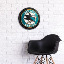 Load image into Gallery viewer, San Jose Sharks: Round Slimline Lighted Wall Sign - The Fan-Brand