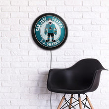 Load image into Gallery viewer, San Jose Sharks: S.J. Sharkie - Round Slimline Lighted Wall Sign - The Fan-Brand