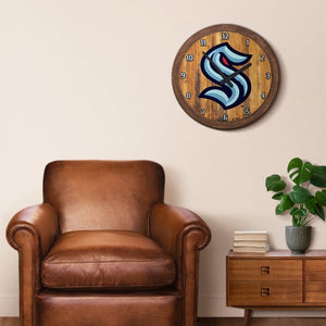 Seattle Kraken: "Faux" Barrel Top Wall Clock - The Fan-Brand