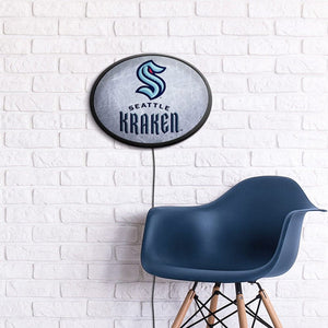 Seattle Kraken: Ice Rink - Oval Slimline Lighted Wall Sign - The Fan-Brand