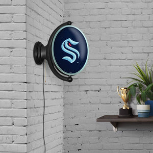 Seattle Kraken: Original Oval Rotating Lighted Wall Sign - The Fan-Brand