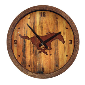 SMU Mustangs: Branded "Faux" Barrel Top Wall Clock - The Fan-Brand