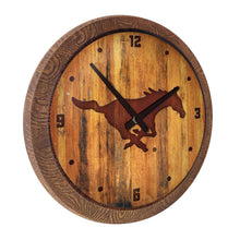 Load image into Gallery viewer, SMU Mustangs: Branded &quot;Faux&quot; Barrel Top Wall Clock - The Fan-Brand