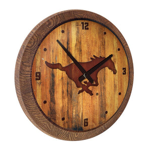 SMU Mustangs: Branded "Faux" Barrel Top Wall Clock - The Fan-Brand